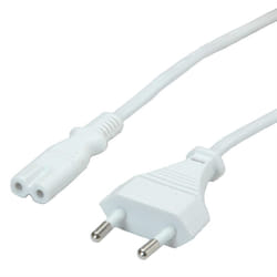 Value 19.99.2095 câble électrique Blanc 1,8 m CEE7/16 Coupleur C7