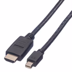 Value Mini DisplayPort Câble, Mini DP - HDTV, M/M, 2 m, 2 m, Mini DisplayPort, Mâle, Mâle, Droit, Droit