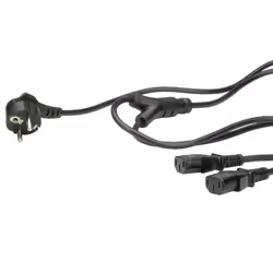 Value Câble d'alimentation en Y, 1,8 m, CEE7/7, Coupleur 2 x C13, 250 V, 10 A