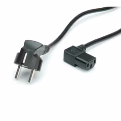 Value Câble d'alimentation, noir, coudé à 90° 1,8m, 1,8 m, Coupleur C13, IEC 320, 250 V, 2.5 A