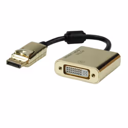 ROLINE 12.88.3175, 0,15 m, DisplayPort, DVI-D, Mâle, Femelle, Noir, Or