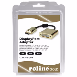 ROLINE 12.88.3175 câble vidéo et adaptateur 0,15 m DisplayPort DVI-D Noir, Or