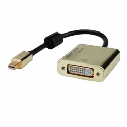 ROLINE 12.88.3176, 0,1 m, Mini DisplayPort, DVI-D, Mâle, Femelle, Noir, Or