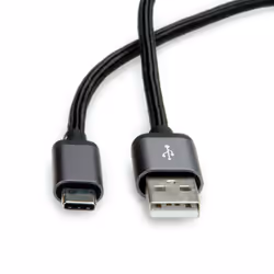 ROLINE 11029027 câble USB 0,8 m USB 2.0 USB A USB C Noir