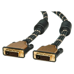 ROLINE 11.88.5511 câble DVI 1 m DVI-D Noir, Or