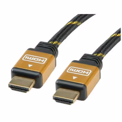 ROLINE 11.88.5563, 3 m, HDMI Type A (Standard), HDMI Type A (Standard), 1920 x 1080 pixels, Compatibilité 3D, Noir, Or