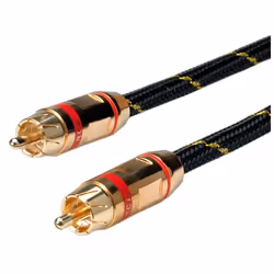 ROLINE 11.88.4231, RCA, Mâle, RCA, Mâle, 2,5 m, Noir, Or, Rouge