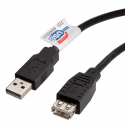 ROLINE Câble USB 2.0 Type A-A, M/F 3.0m, 3 m, USB A, USB B, USB 2.0, Mâle/Femelle, Noir