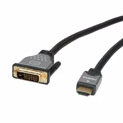 ROLINE 11045870 1 m DVI-D HDMI Noir, Argent
