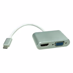 ROLINE 12033215, 0,1 m, USB Type-C, HDMI + VGA (D-Sub), Mâle, Femelle, Droit