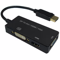 Value 12993153, 0,1 m, DisplayPort, VGA (D-Sub)+ HDMI + DVI, Mâle, Femelle, Droit
