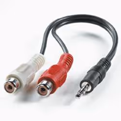ROLINE Cable 3,5mm/RCA, 0.2m, 3,5mm, RCA, 0,2 m, Noir