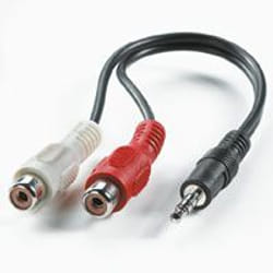 ROLINE Cable 3,5mm/RCA, 0.2m câble audio 0,2 m Noir