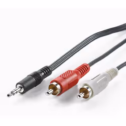 Value Câble 3,5mm / 2x RCA M 1,5m, 3,5mm, Mâle, 2 x RCA, Mâle, 1,5 m, Noir