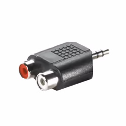 Adj Adaptateur 3,5mm (1x M, 2x RCA F), 1x 3.5mm M, 2x RCA F, Noir