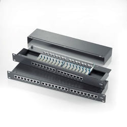 ROLINE Panneau de brassage 19", 1 UH, 24x RJ45, cat.5e noir