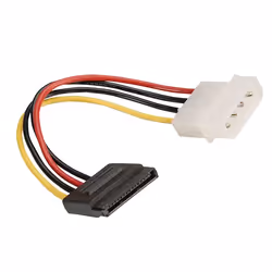 ROLINE Câble d'alimentation int. serial ATA pour DD, 0,15 m, Molex (4-pin), SATA 15 broches, Mâle, Femelle, Noir, Rouge, Blan ...