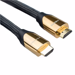 ROLINE 11.04.5802, 2 m, HDMI Type A (Standard), HDMI Type A (Standard), 18 Gbit/s, Noir, Or