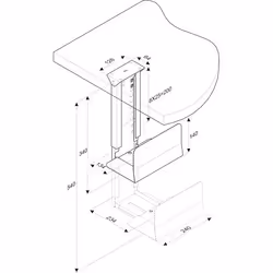 ROLINE Support PC noir, Support CPU de chariot, 30 kg, Noir, Acier, 234 mm