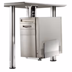 ROLINE Support PC argent, Support de CPU monté sur bureau, 30 kg, Argent, Acier