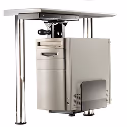 ROLINE support PC pivotant noir, Support de CPU monté sur bureau, 30 kg, Noir, Acier, 0 - 90°, 23,4 cm