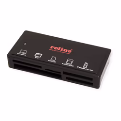 ROLINE USB 3.1 Gen 1 Multi Card Reader, external, black, black, CF, CF Type II, MMC, MMC Mobile, MS Duo, MicroSD (TransFlash) ...