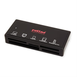 ROLINE USB 3.1 Gen 1 Multi Card Reader, external, black, black lecteur de carte mémoire USB 3.2 Gen 1 (3.1 Gen 1) Type-A Noir