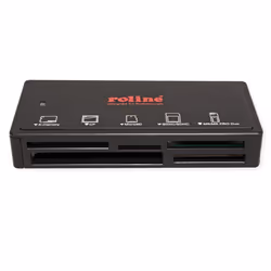 ROLINE USB 3.1 Gen 1 Multi Card Reader, external, black, black lecteur de carte mémoire USB 3.2 Gen 1 (3.1 Gen 1) Type-A Noir