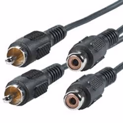 ROLINE RCA Cable, duplex ST/BU, 5m, RCA, Mâle, RCA, Femelle, 5 m, Noir