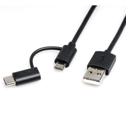 ROLINE 11028328 câble USB 1 m USB 2.0 USB A USB C/Micro-USB B Noir