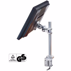 ROLINE Bras LCD pivotant, 2 points, pince de fixation, 12 kg, 75 x 75 mm, 100 x 100 mm, Argent