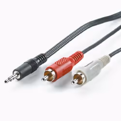 ROLINE Câble 3,5mm / 2x RCA M 1,5m, 3,5mm, Mâle, 2 x RCA, Mâle, 1,5 m, Noir, Rouge, Blanc