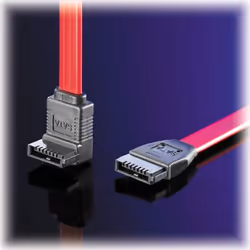 Value Câble interne SATA 3.0 Gbit/s pour disques durs, coudé 0,5 m, 0,5 m, SATA III, Mâle/Mâle, Rouge