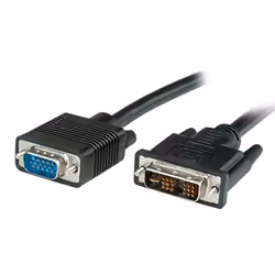 Value 11995449, 5 m, VGA (D-Sub), DVI-A, Mâle, Mâle, Noir