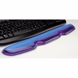 ROLINE Repose poignets pour clavier, silicone, bleu transparent, Bleu, 455 x 80 x 22 mm