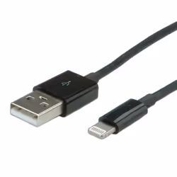 Value Câble de charge et synchronisation pour appareils Apple à connecteur Lightning 1 m, 1 m, Lightning, USB A, Noir, Droit, ...