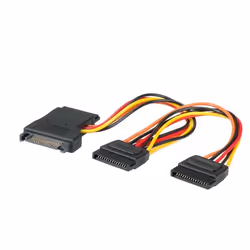 Secomp Câble adaptateur en Y, S-ATA / 3x S-ATA, 0,3 m, SATA 15 broches, SATA 15 broches, Mâle, Femelle, Droit