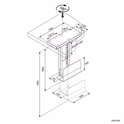 ROLINE Support Slim PC, extractible, pivot, noir, Support de CPU monté sur bureau, 10 kg, Noir, 0 - 180°, 13,4 cm, 54 cm