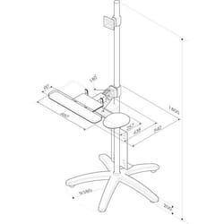 ROLINE Support sur roues PC / LCD 180 cm