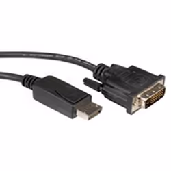 ROLINE Câble DisplayPort DP M - DVI M 2,0m, 2 m, DVI-D, DisplayPort, Mâle, Mâle, Droit