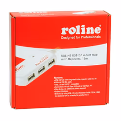ROLINE Hub USB 2.0 4 ports avec Repeater 12m