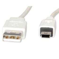 ROLINE USB 2.0 A - 5-Pin Mini, 3.0m câble USB 3 m USB A Blanc