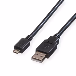 ROLINE 11.02.8752, 1,8 m, USB A, Micro-USB B, USB 2.0, 480 Mbit/s, Noir