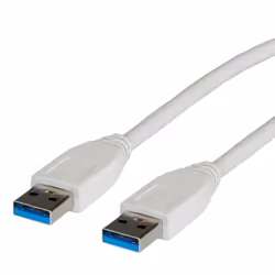 ROLINE USB 3.0, Type A-A, 3.0M, 3 m, USB A, USB A, 5000 Mbit/s, Blanc