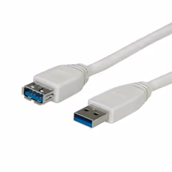 Value Câble USB 3.0 Type A-A, M/F 0,8 m, 0,8 m, USB A, USB B, USB 3.2 Gen 1 (3.1 Gen 1), Mâle/Femelle, Gris