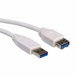 Value Câble USB 3.0 Type A-A, M/F 1,8 m, 1,8 m, USB A, USB A, USB 3.2 Gen 1 (3.1 Gen 1), Mâle/Femelle, Gris