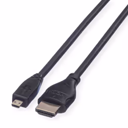 ROLINE Câble HDMI High Speed avec Ethernet, HDMI M - Micro HDMI M 2,0m, 2 m, HDMI Type A (Standard), HDMI Type A (Standard),  ...