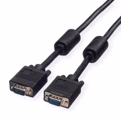 ROLINE Câble écran HD15 M/M avec noyaux de ferrite + DDC 10 m, 10 m, VGA (D-Sub), VGA (D-Sub), Mâle, Mâle, Noir