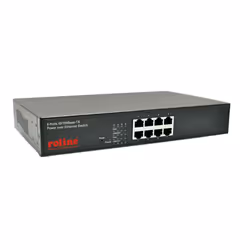 ROLINE Switch Fast Ethernet PoE, 130W, 8 ports, 10,100 Mbit/s, Cat. 5 UTP/STP, IEEE 802.3, IEEE 802.3af, IEEE 802.3u, IEEE 80 ...