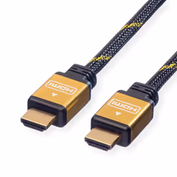 ROLINE GOLD Câble HDMI High Speed avec Ethernet, M-M 5,0m, 5 m, HDMI Type A (Standard), HDMI Type A (Standard), Noir, Or